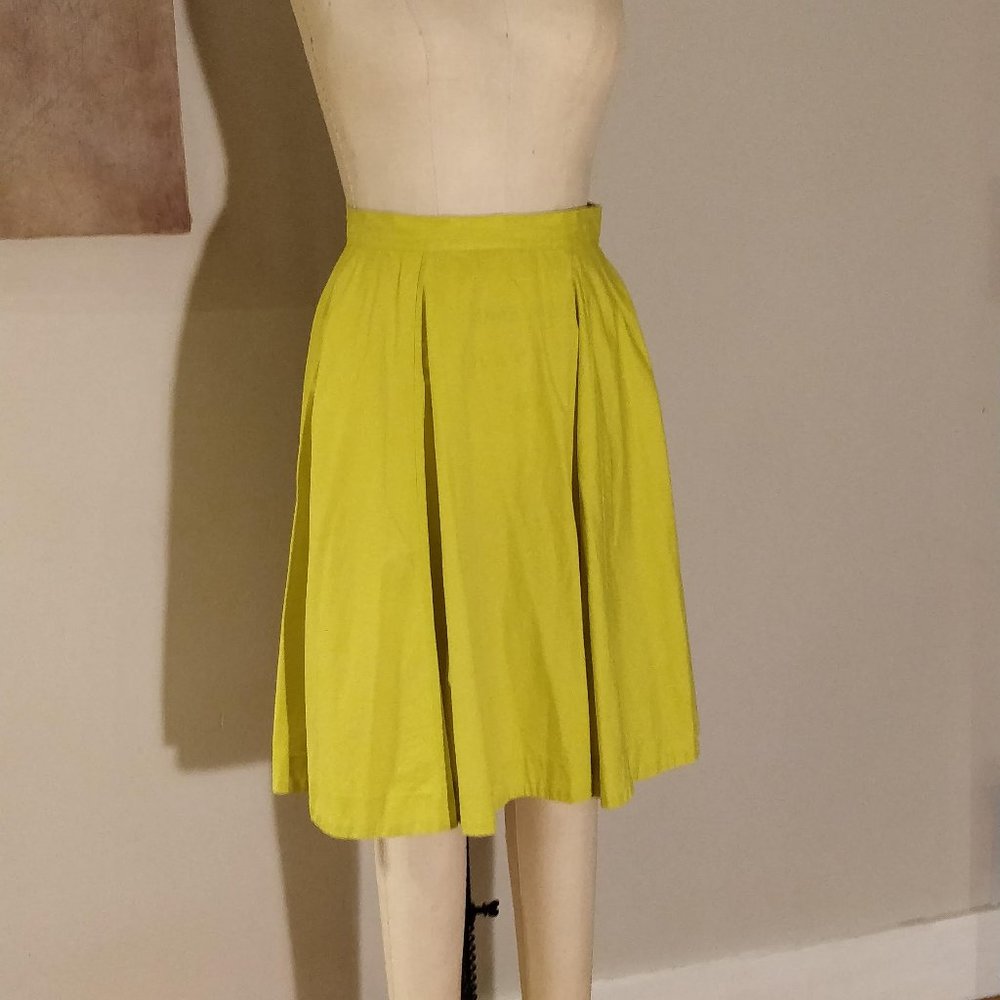 Yellow hi-waist cotton COS skirt